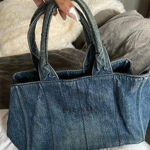Authentic Prada tote denim bag